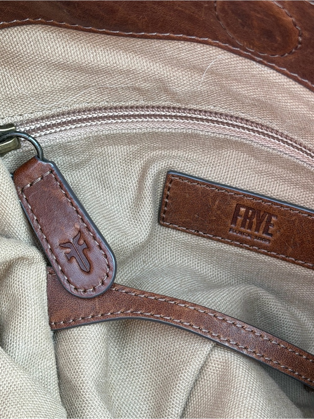 Frye Melissa Leather Convertible Hobo Crossbody Shoulder Bag Brown - Picture 7 of 16